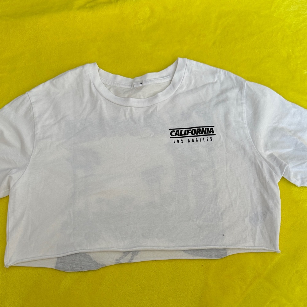 Garage White California Crop Top